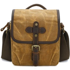 Waxed Canvas Messenger Bag for Photographer
