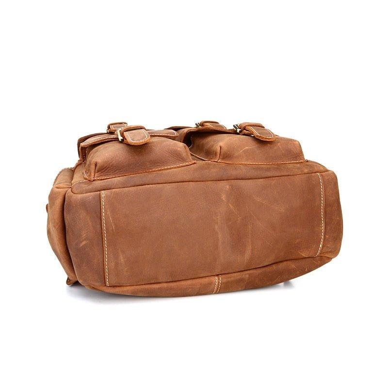 Mens Leather Backpack Laptop with Front Pockets - 图片 10