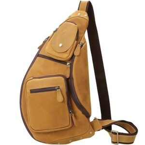 Mens Leather Crossbody Sling Bag Vintage