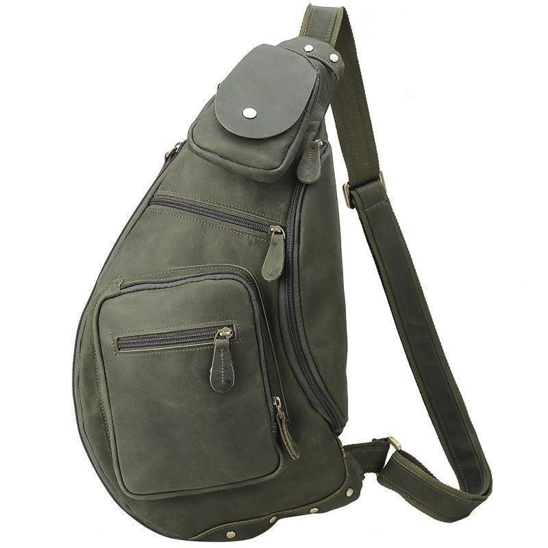 Mens Leather Crossbody Sling Bag Vintage - 图片 23