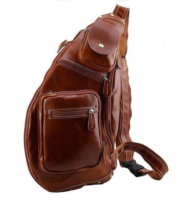 Mens Leather Crossbody Sling Bag Vintage - 图片 18