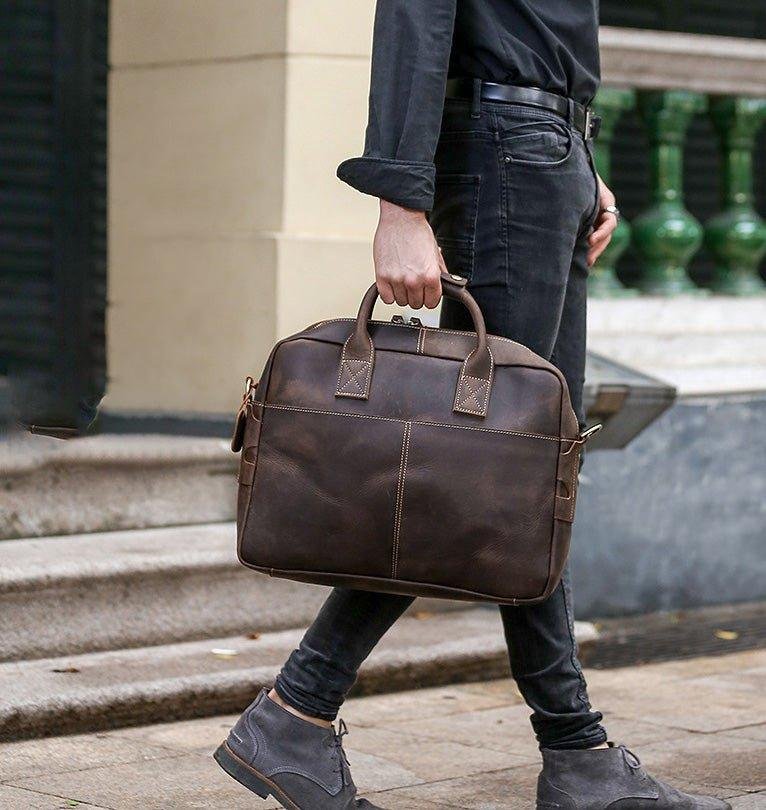 Woosir Leather Briefcase for Men 16 Inches Laptop Bag - 图片 2