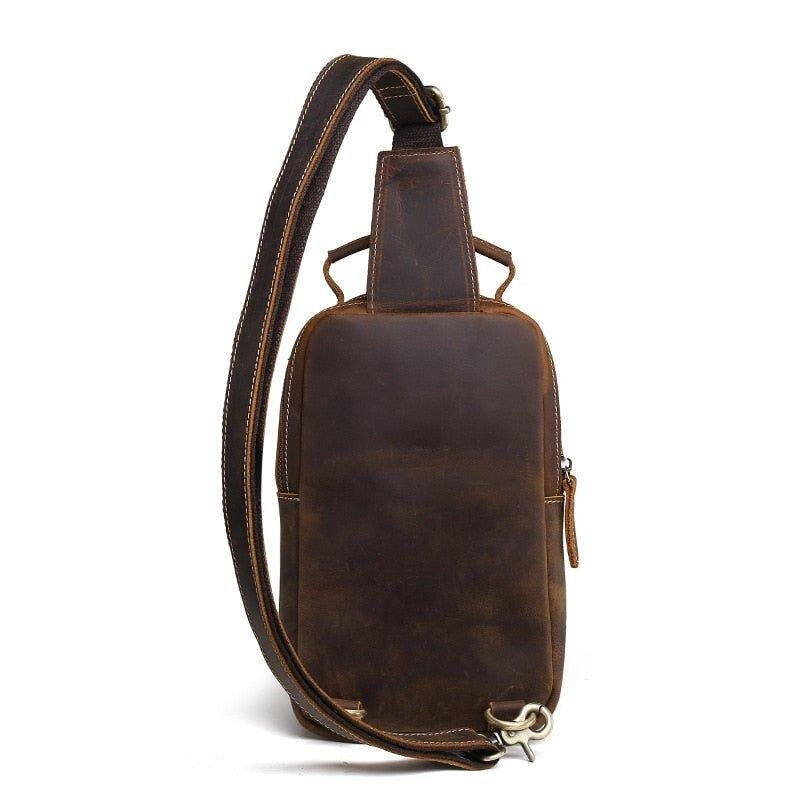 Leather Small Sling Bag for Men - 图片 3
