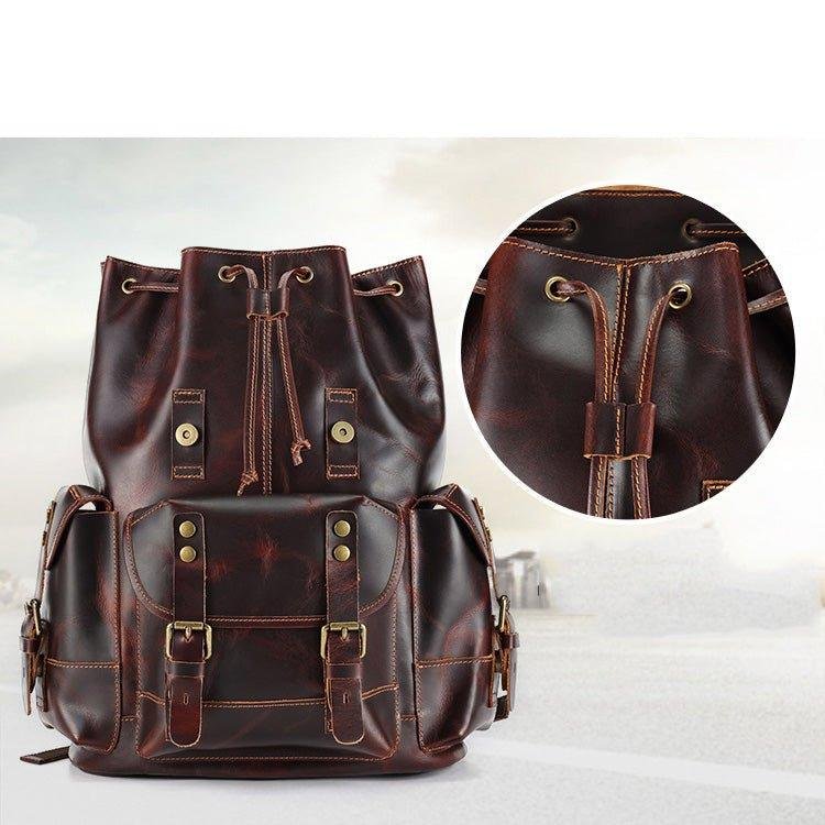 Woosir Men's Vintage Leather Backpack for 17 Inch Laptop - 图片 9
