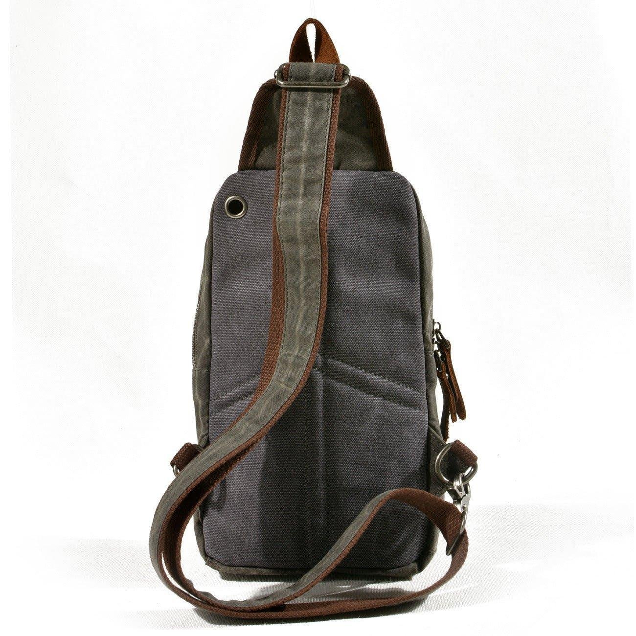 Woosir Sling Backpack Mens Waxed Canvas Crossbody Bag - 图片 14