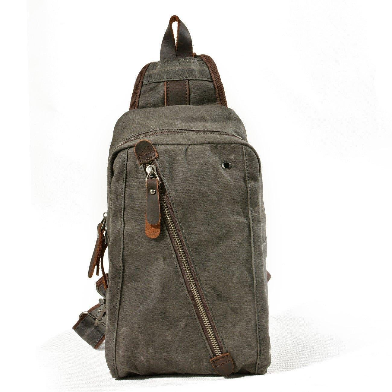 Woosir Sling Backpack Mens Waxed Canvas Crossbody Bag - 图片 13