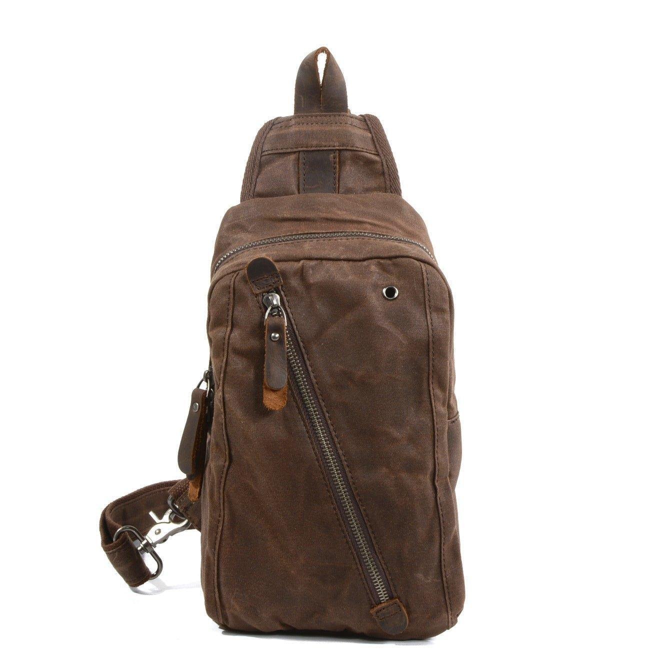 Woosir Sling Backpack Mens Waxed Canvas Crossbody Bag - 图片 18