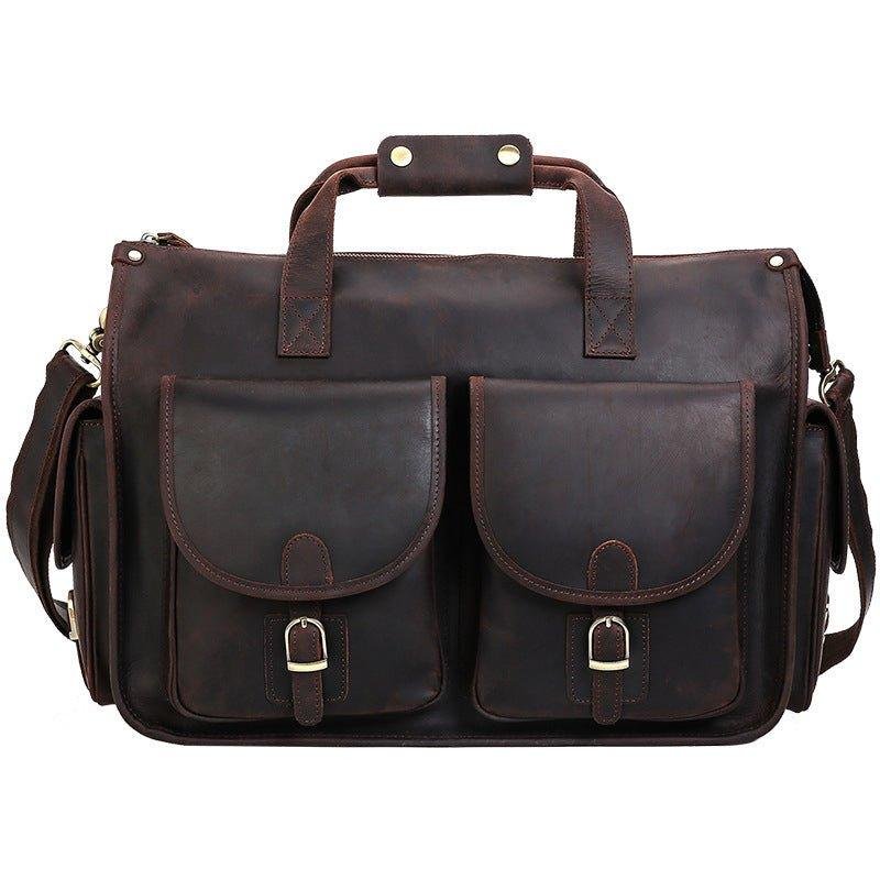 Woosir Vintage Handbag Mens Leather Briefcase - 图片 14