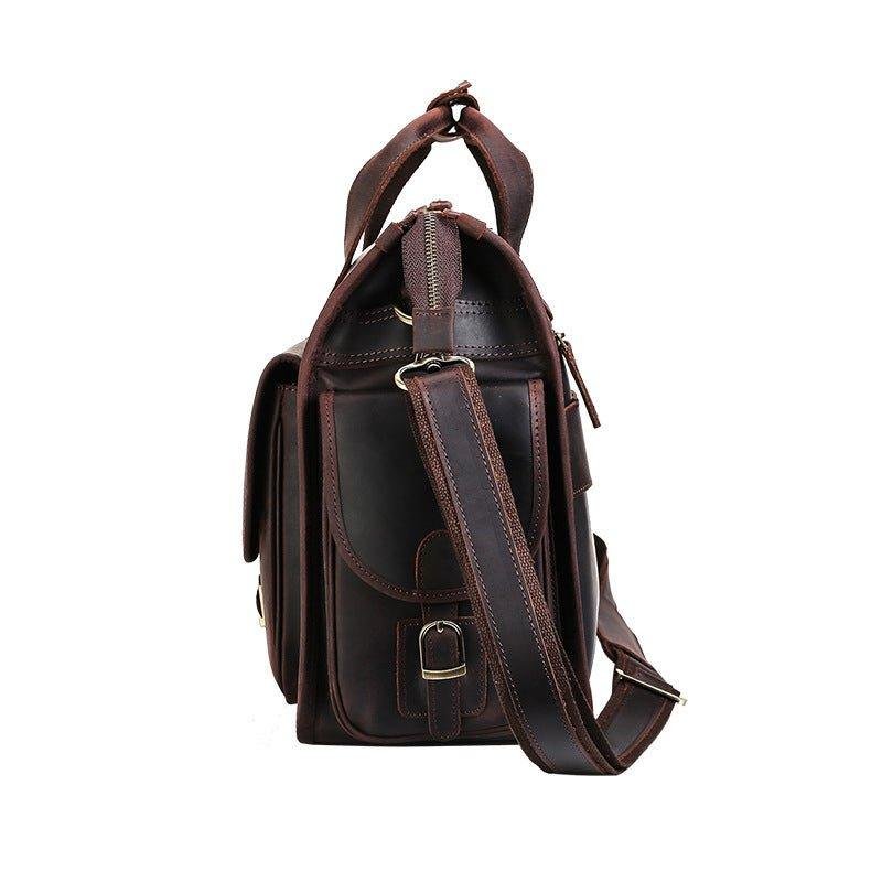 Woosir Vintage Handbag Mens Leather Briefcase - 图片 12