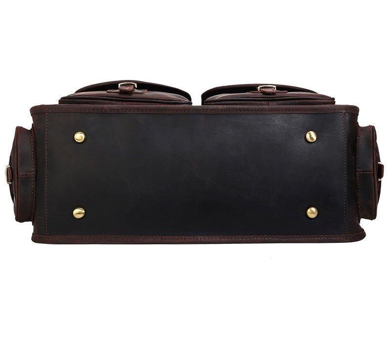 Woosir Vintage Handbag Mens Leather Briefcase - 图片 7