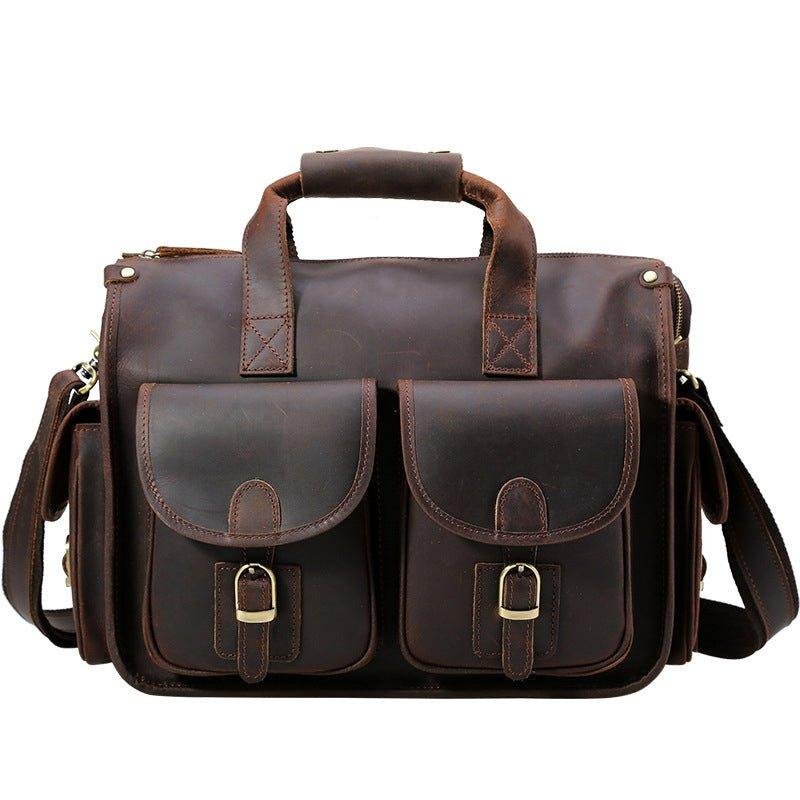 Woosir Vintage Handbag Mens Leather Briefcase - 图片 15
