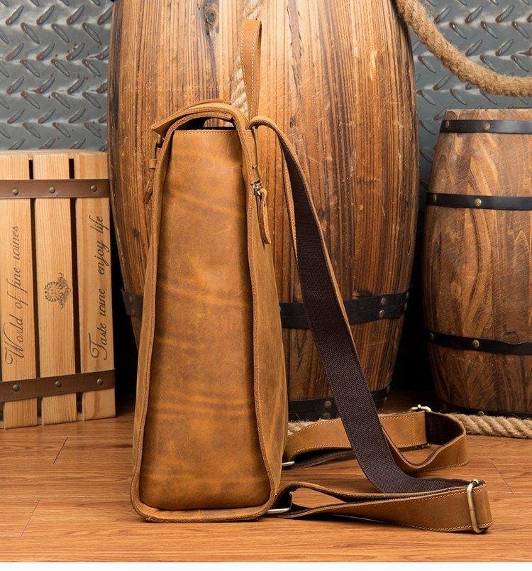 Mens Leather Backpack for Laptop - 图片 5