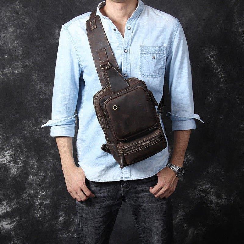 Mens Sling Bag for Mens in Leather - 图片 2