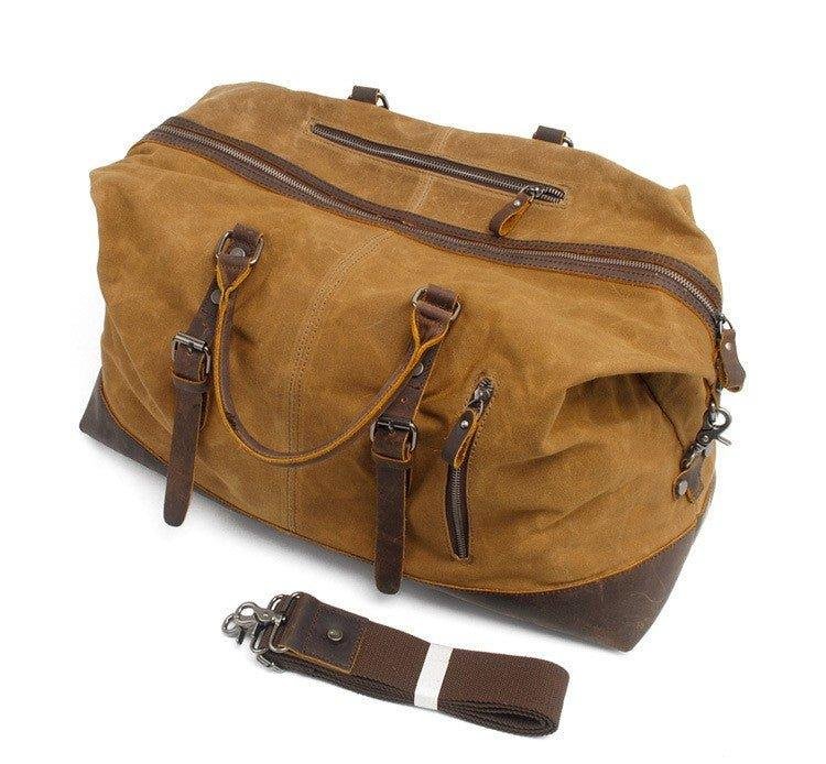 Large Waxed Canvas Weekender Duffle Bag Travel Mens - 图片 19