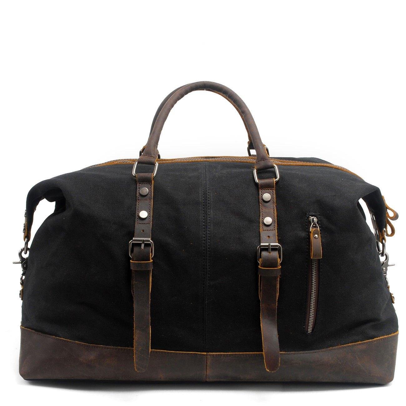 Large Waxed Canvas Weekender Duffle Bag Travel Mens - 图片 23