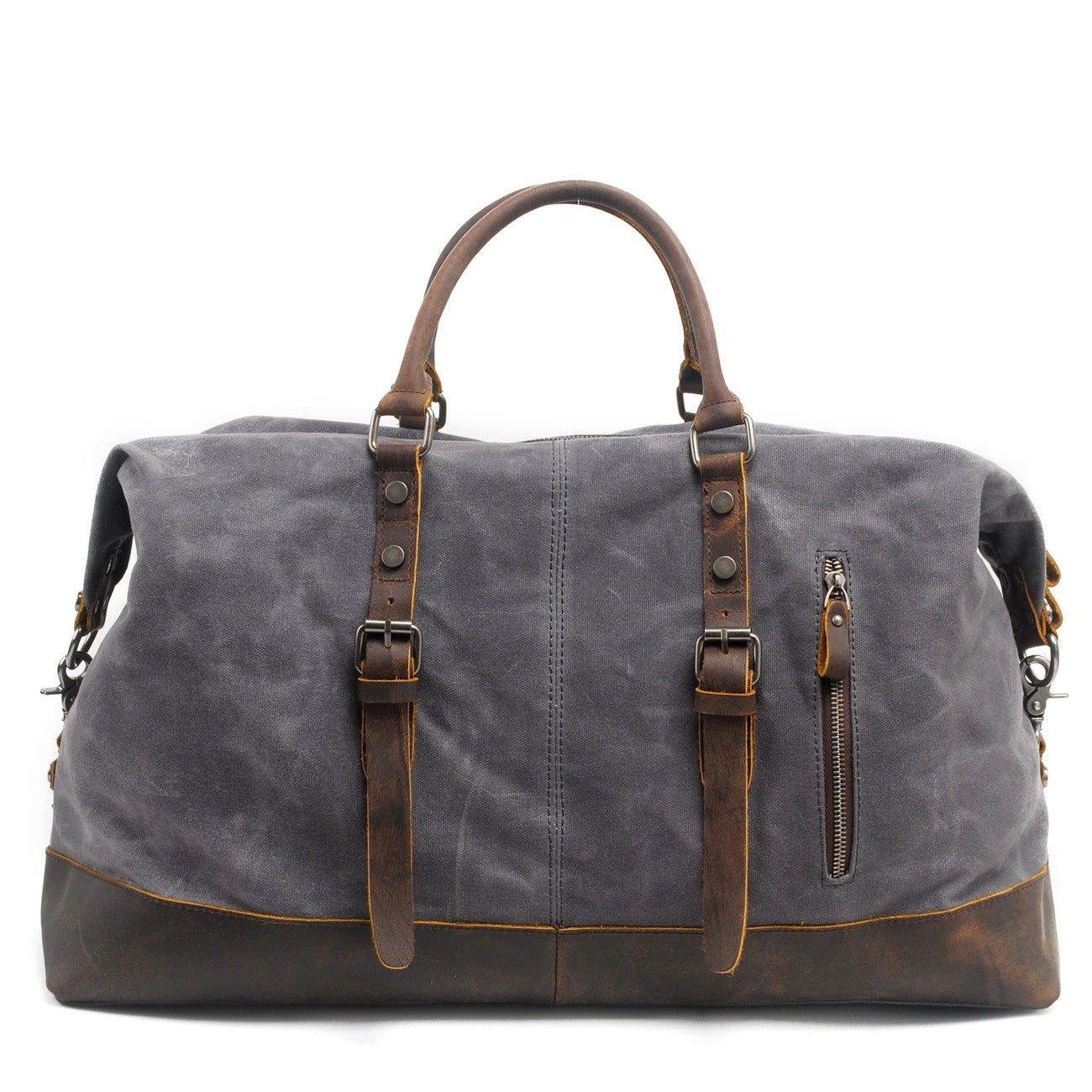 Large Waxed Canvas Weekender Duffle Bag Travel Mens - 图片 25