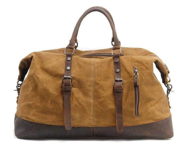 Large Waxed Canvas Weekender Duffle Bag Travel Mens - 图片 27